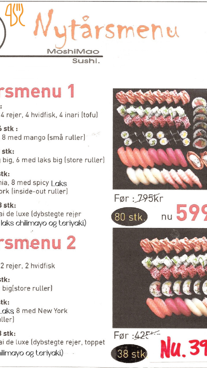 Moshimao Sushi Menu