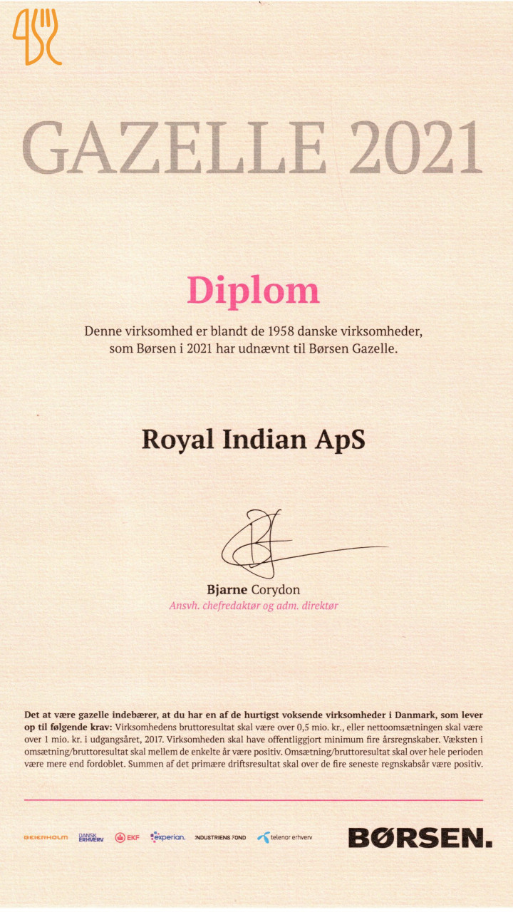 Royal Indian Menu