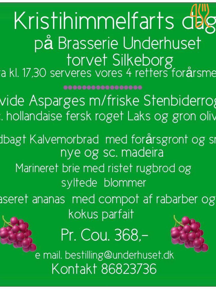 Brasserie Underhuset, Silkeborg Menu