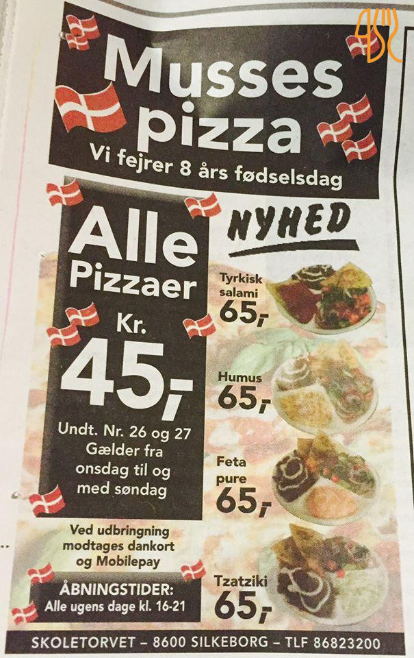 Musse's Pizza Kebab Menu