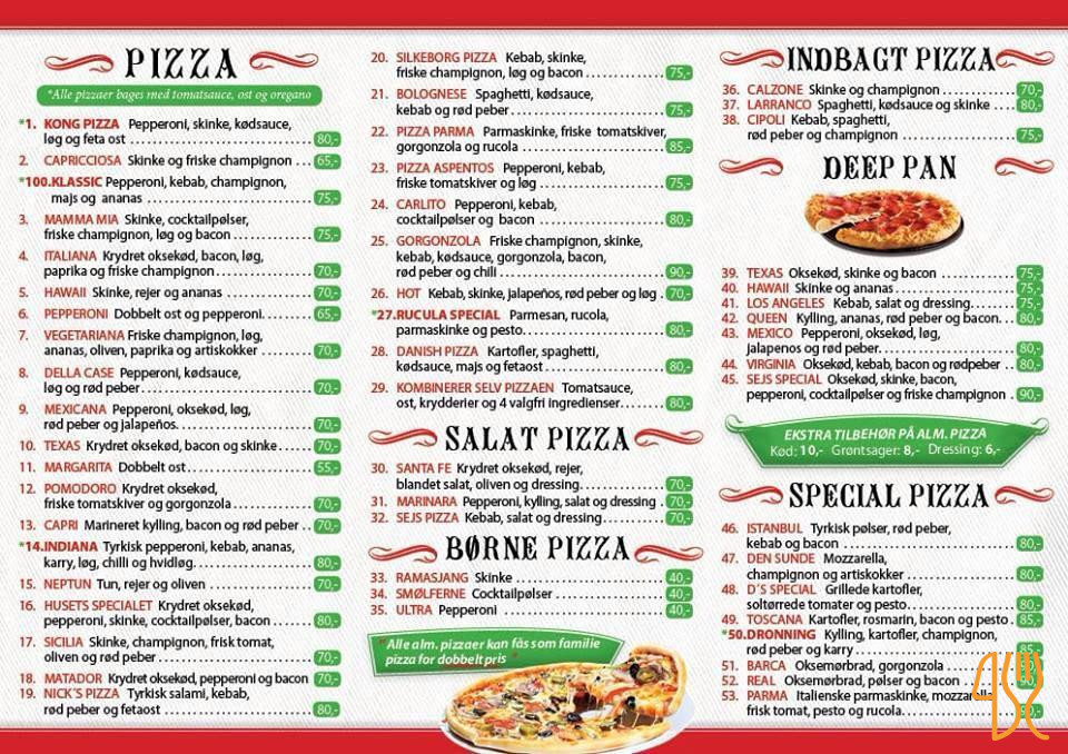 Santa Fe Pizza Grill House Menu