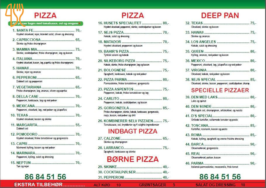 Santa Fe Pizza Grill House Menu