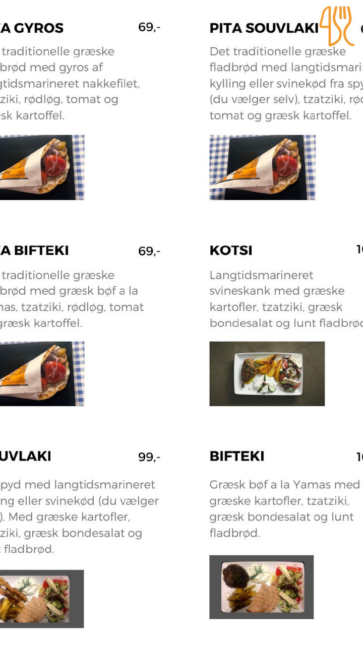 Yamas Menu