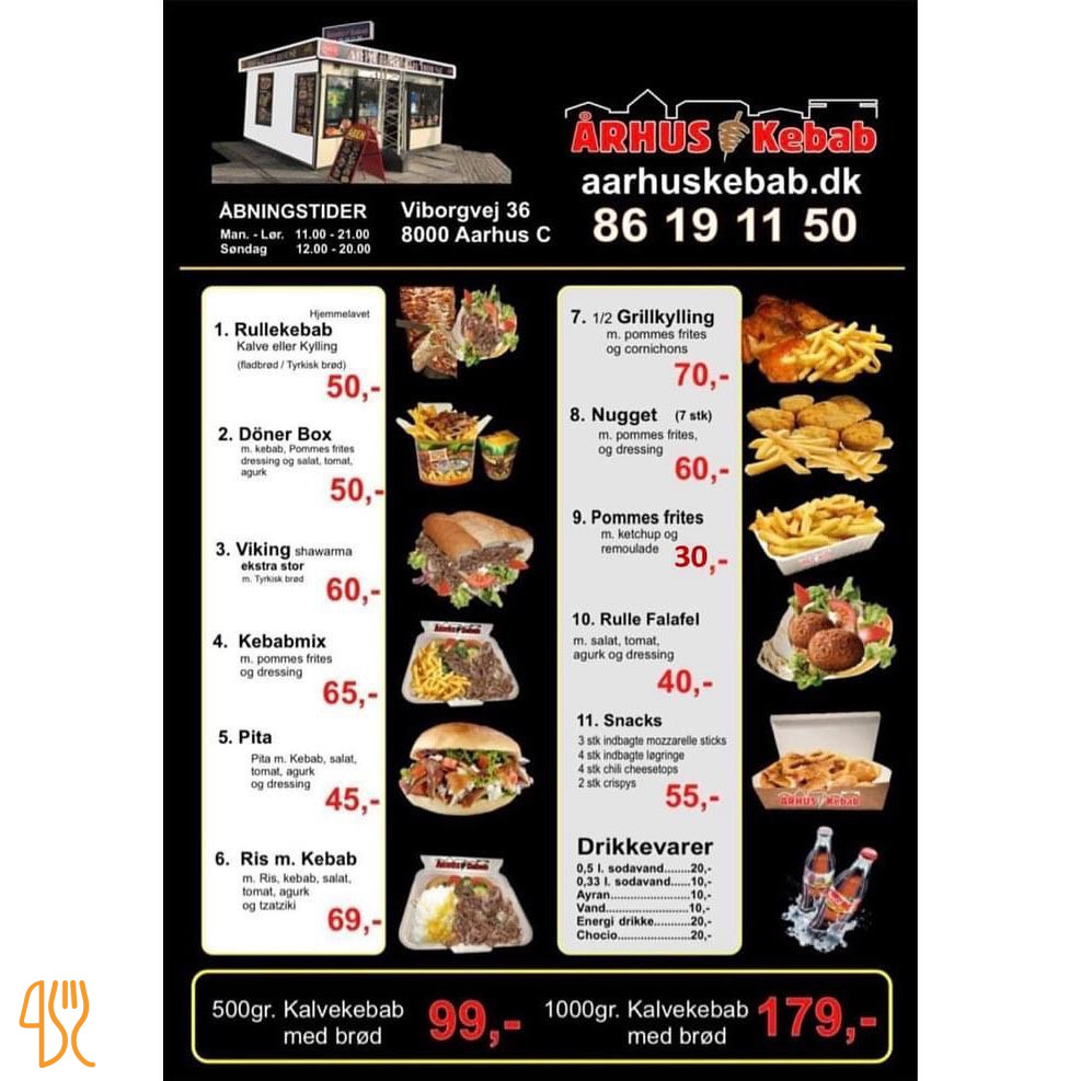 Århus Kebab House Menu