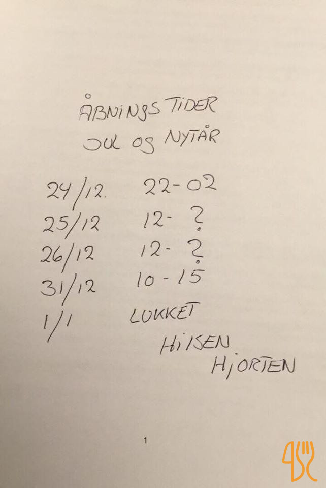 Hjorten Menu