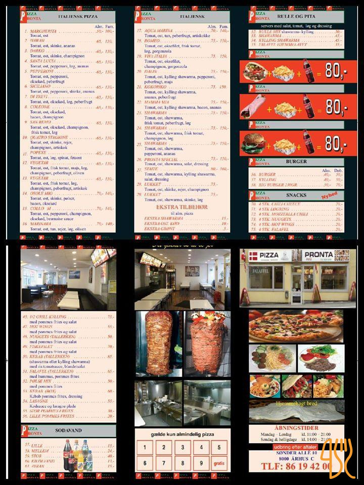 Pizza Pronta Menu