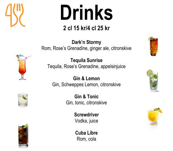 Kasernebaren Menu