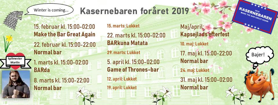 Kasernebaren Menu