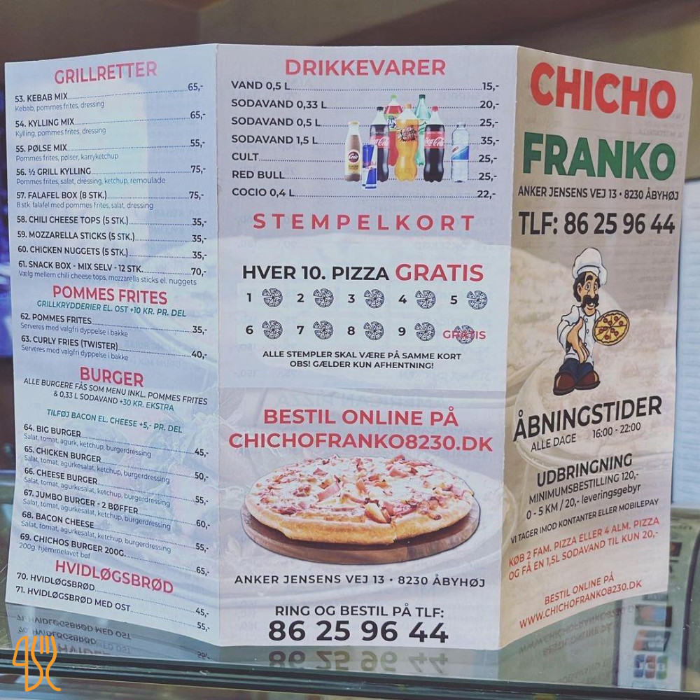 Chicho Franko Pizza Og Grill Menu