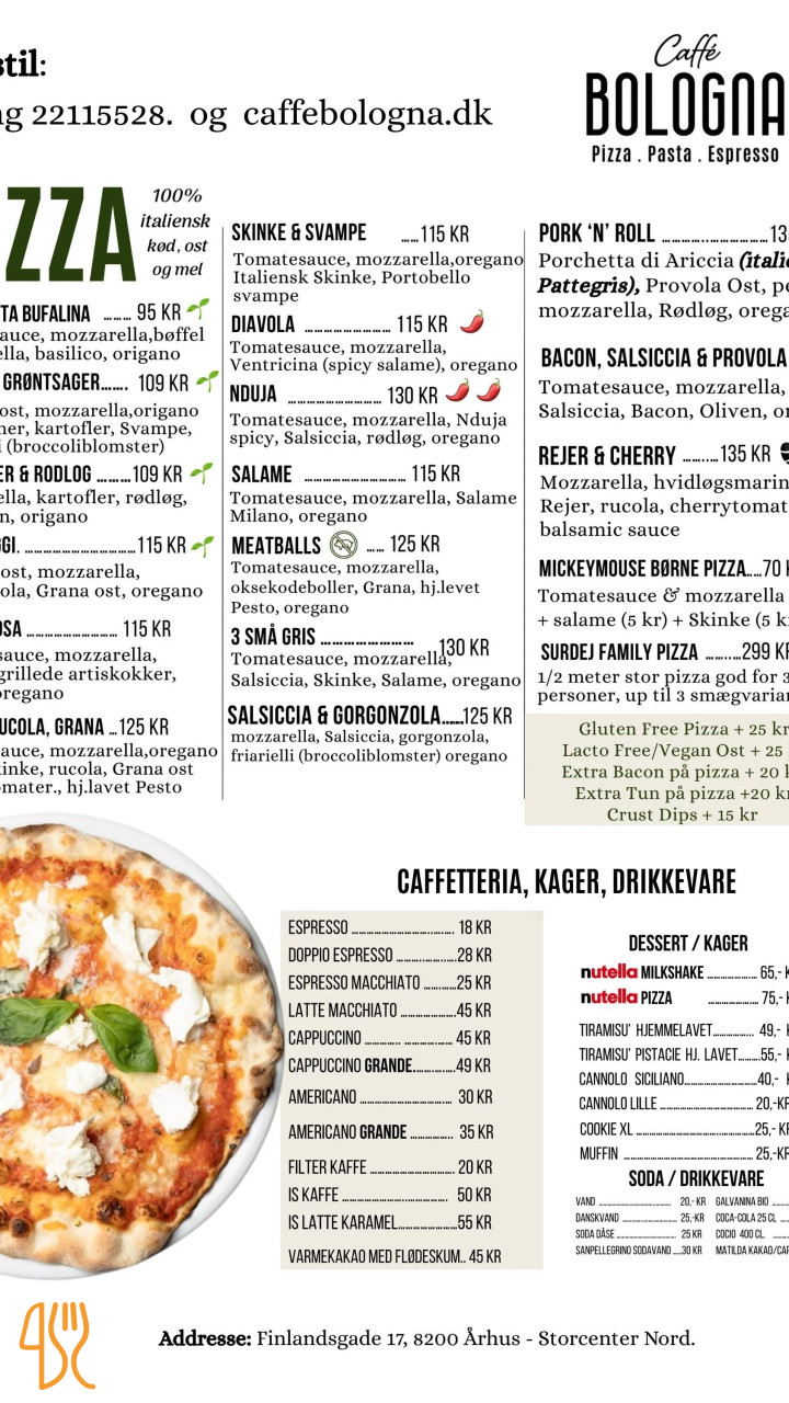 Caffé Bologna Menu