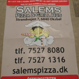 Salems Pizza Menu