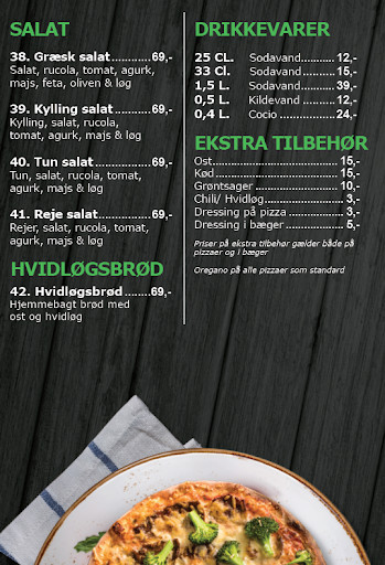 Sanas Pizzaria Menu