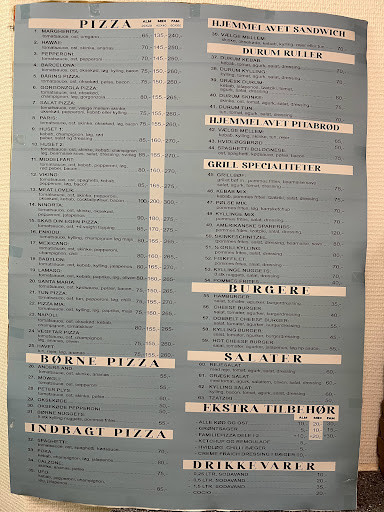 Nr. Aaby Pizza Menu
