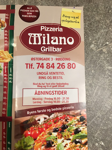 Milano Pizzabar Og Grill Menu