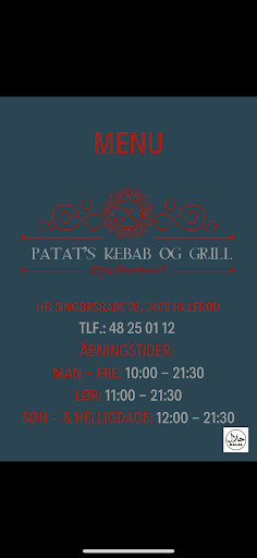 Patats Kebab Menu
