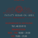 Patats Kebab Menu