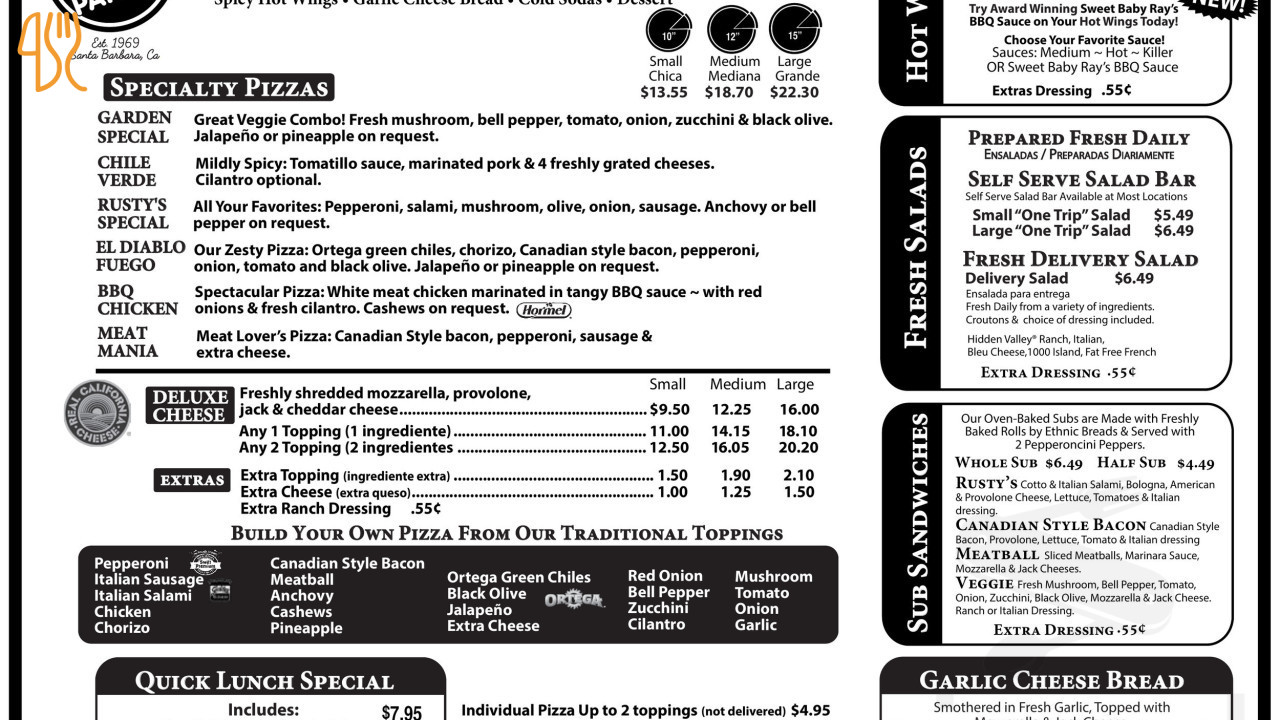 Halifax Menu