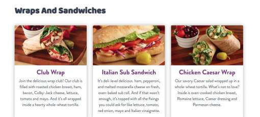 Bella Italia Menu