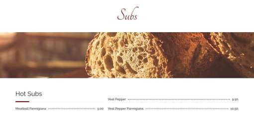 Rosso Pizzeria Menu