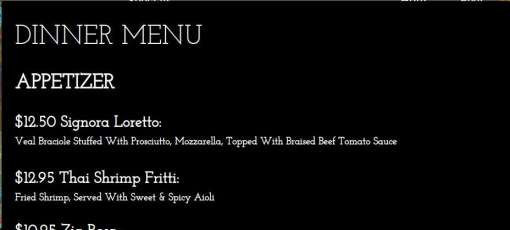 Havnekroen Menu