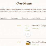 Siam Cooking Menu