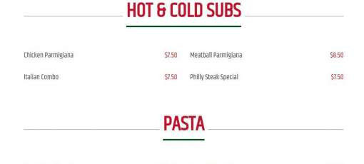 Stige Pizza Menu
