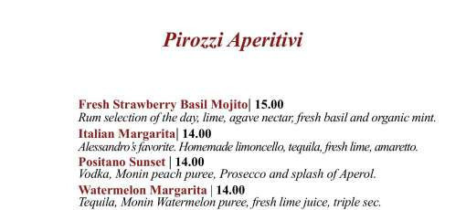 Lima Menu
