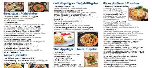 Suki Ramen Menu