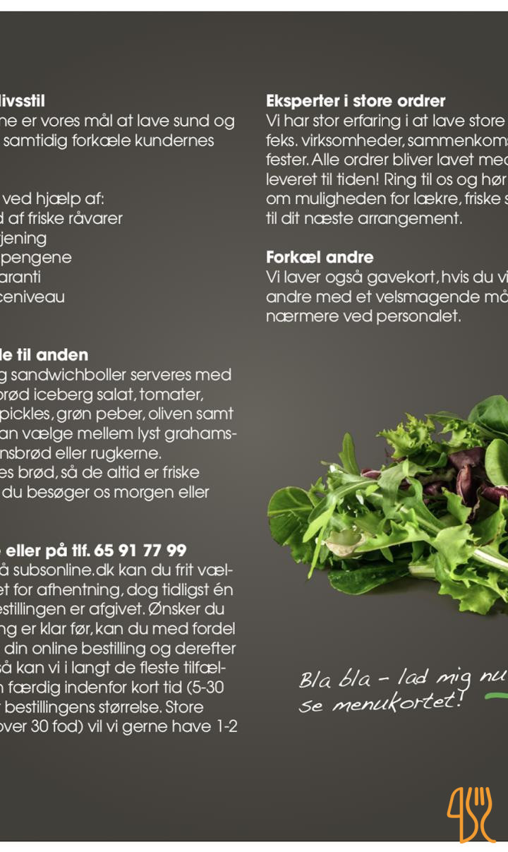 Submarine Menu