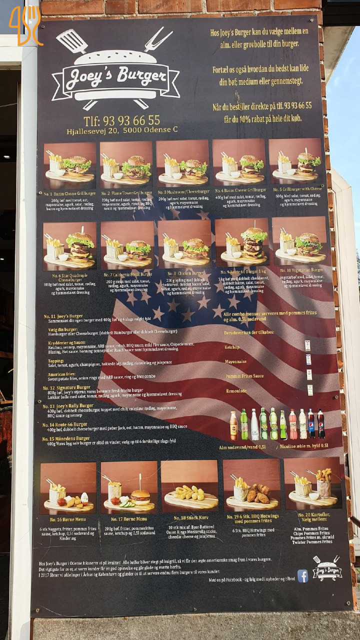 Joey's Burger Menu