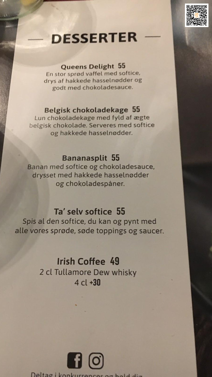 Jensen's Boefhus Menu