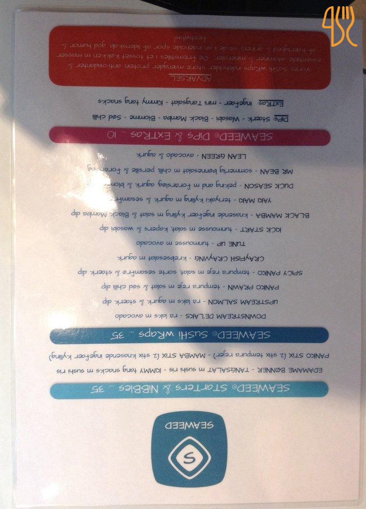 Seaweed Menu