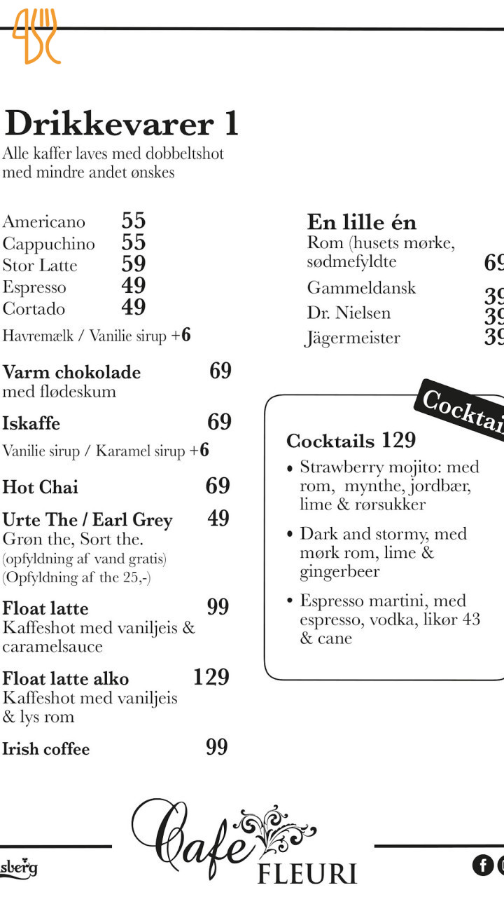 Cafe Fleuri Menu