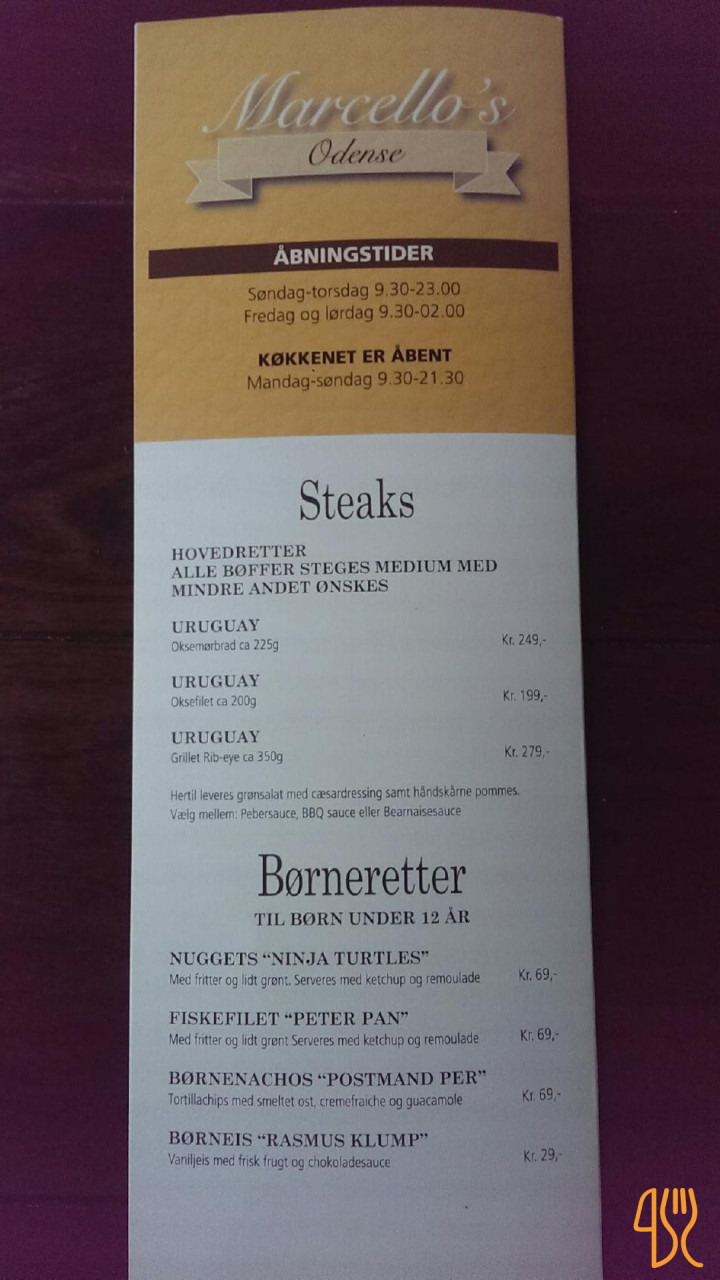 Marcello's Menu