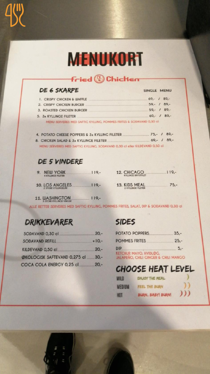 Dlfried Chicken Menu