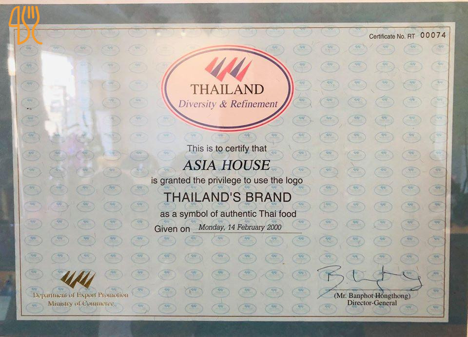 Asia House Menu