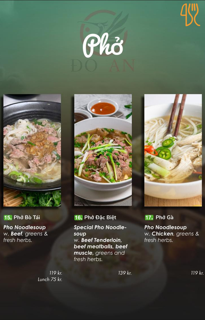 Do An Odense Vietnamesisk Restaurant Karaokebar Menu