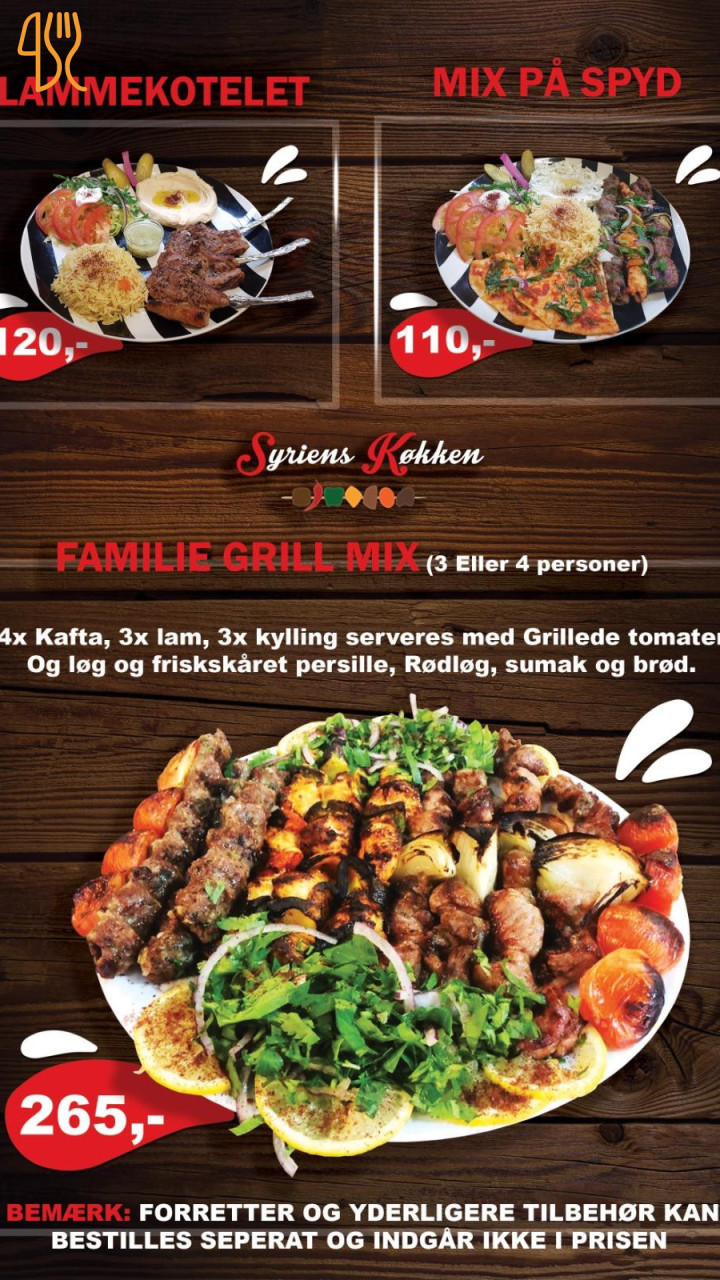Syriens Køkken Menu