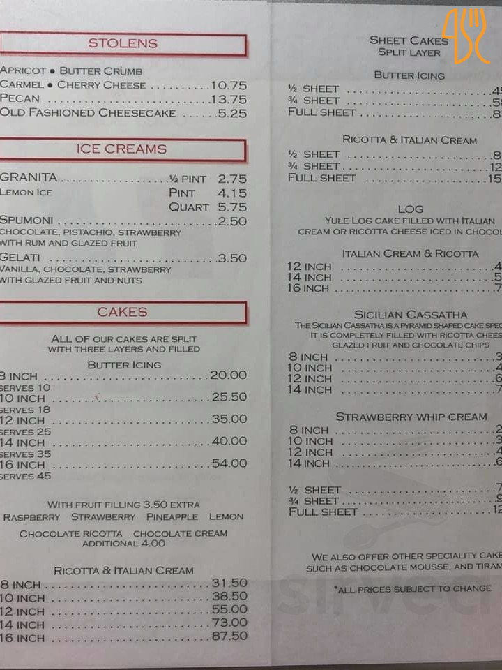 Lido Cafeen Menu