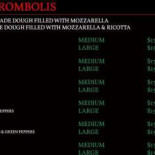 Isola Pizza Menu