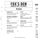 Queens Menu