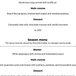 Brasserie Belli Menu