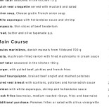 Brasserie Belli Menu