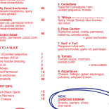 Diamond Slice Blågårdsgade Menu
