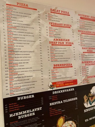 Engesvang Pizza Menu