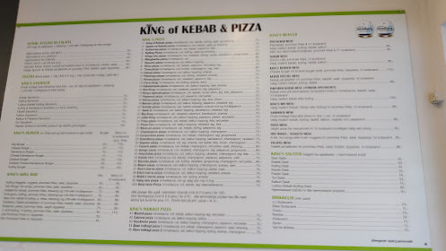 King Of Kebab Menu
