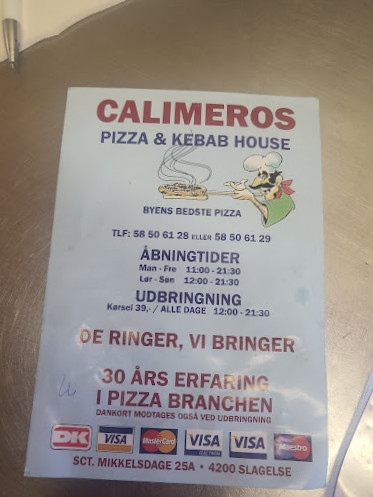 Calimeros Pizza Menu