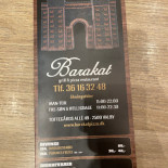 Barakat Pizza Grill Menu