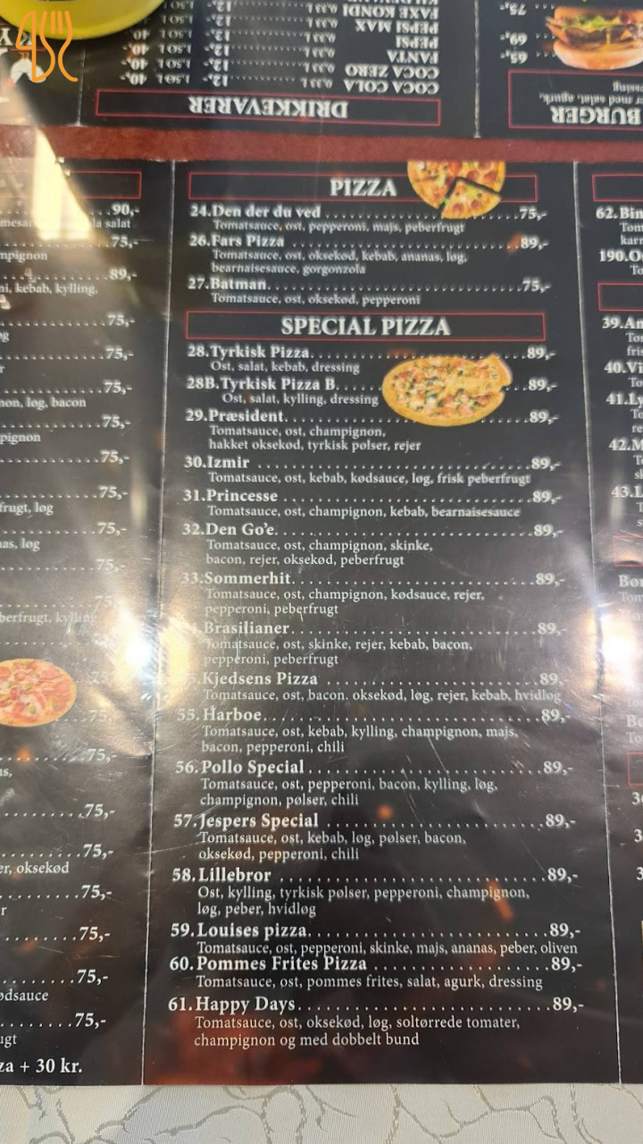 Maia Kylling Og Pizza Menu