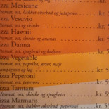 Oksbøl Pizzabar Menu